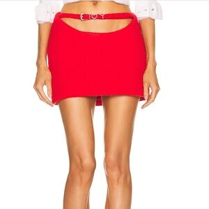 Y/Project Vibrant Red Skirt with Heart Detail